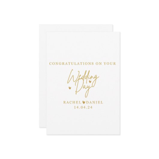 Personalised Wedding Day Card - Happily Ever After Kaart (Voorkant / Achterkant in situ)