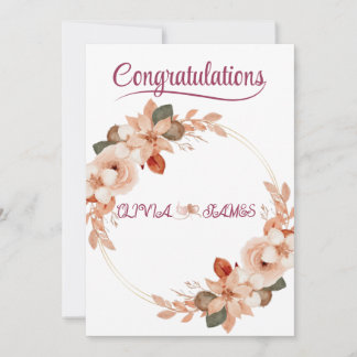 Personalised Wedding Floral Card | Newly Married  Kaart