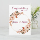 Personalised Wedding Floral Card | Newly Married  Kaart (Staand voorkant)