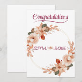 Personalised Wedding Floral Card | Newly Married  Kaart (Voorkant / Achterkant)