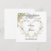 Personalised Wedding Floral Card | Newly Married Kaart (Voorkant / Achterkant)