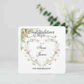 Personalised Wedding Floral Card | Newly Married Kaart (Staand voorkant)