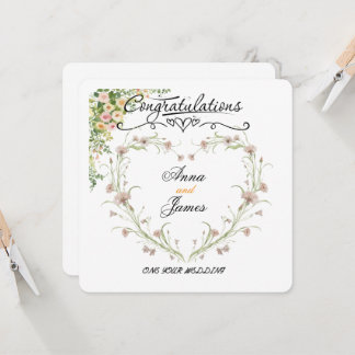 Personalised Wedding Floral Card | Newly Married Kaart
