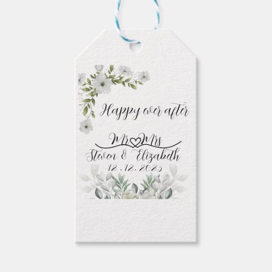 Personalised Wedding Gift happy ever after  Cadeaulabel (Voorkant)