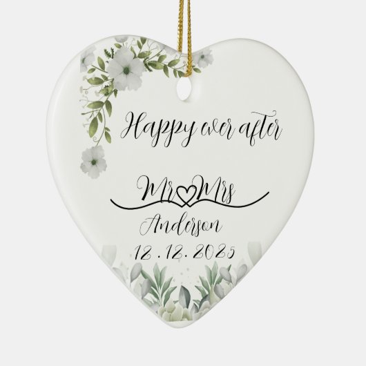 Personalised Wedding Gift happy ever after Keramisch Ornament (Rechts)