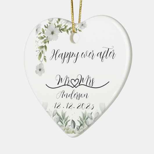 Personalised Wedding Gift happy ever after  Keramisch Ornament (Links)