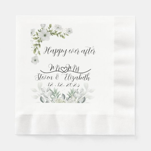 Personalised Wedding Gift happy ever after  Servet (Voorkant)