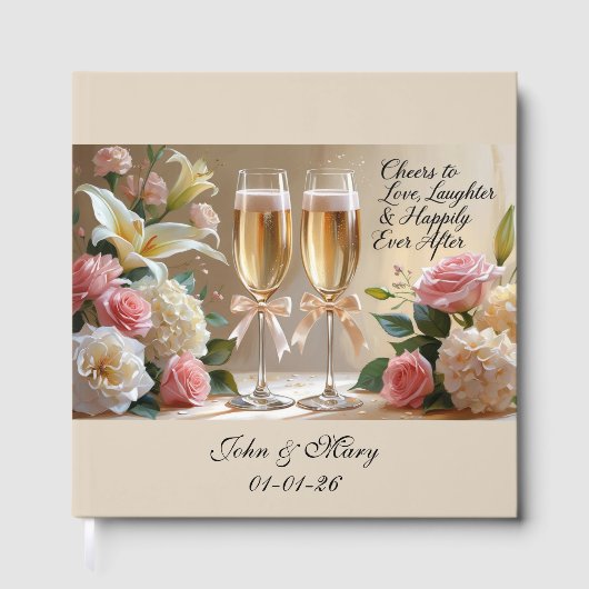 Personalised Wedding Guest Book-Happily Ever After Gastenboek (Voorkant)