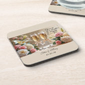 Personalised Wedding Hard plastic coaster Bier Onderzetter (Linkerzijde)