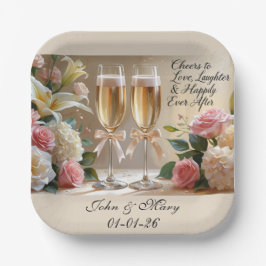 Personalised Wedding Paper Cup- Happily Ever After Papieren Bordje