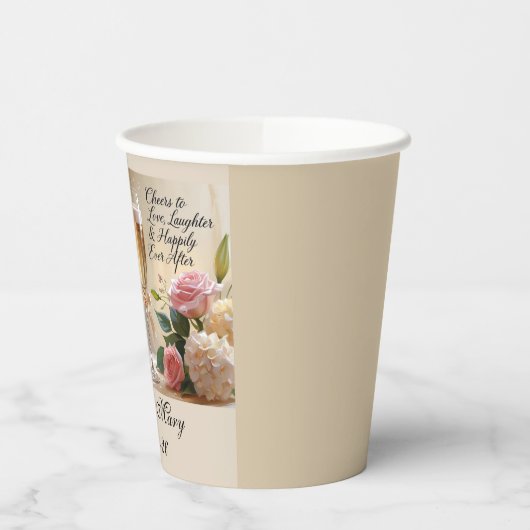 Personalised Wedding Paper Cups Papieren Bekers (Links)