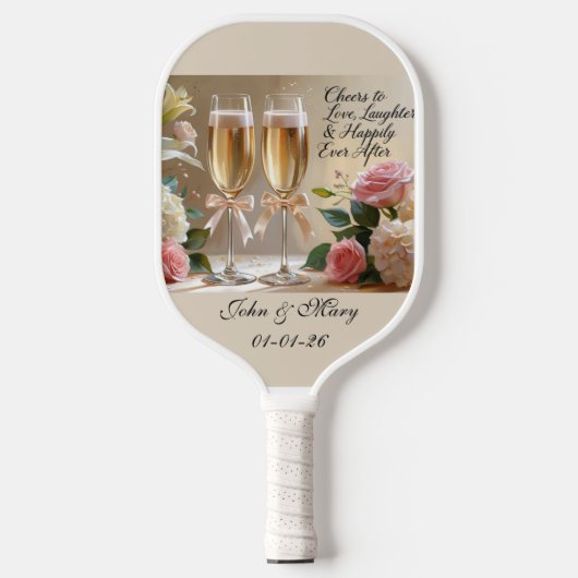 Personalised  Wedding Pickleball Paddle (Voorkant)