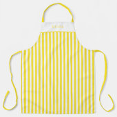 Personalised Yellow And White Stripe Pattern Apron Schort (Voorkant)