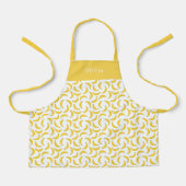 Personalised Yellow Banana Pattern Apron. Schort (Voorkant)