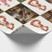 Personaliseer 10 foto's Gelukkig Valentijnsdag Ret Cadeaupapier (Hoek)