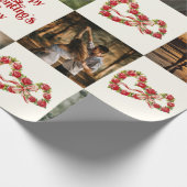 Personaliseer 10 foto's Gelukkige Valentijnsdag Re Cadeaupapier (Hoek)