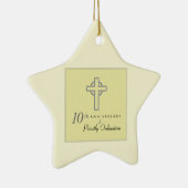 Personaliseer, 10e Jubileum van Priest in reliëf Keramisch Ornament (Rechts)