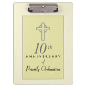 Personaliseer, 10e Jubileum van Priest in reliëf Klembord (Voorkant)