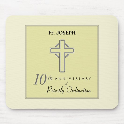 Personaliseer, 10e Jubileum van Priest in reliëf Muismat (Voorkant)