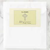 Personaliseer, 10e Jubileum van Priest in reliëf Rechthoekige Sticker (Tas)