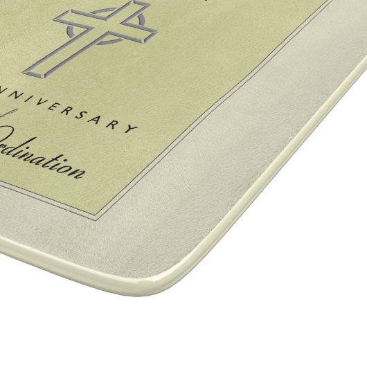 Personaliseer, 10e Jubileum van Priest in reliëf Snijplank (Hoek)