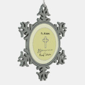 Personaliseer, 10e Jubileum van Priest in reliëf Tin Sneeuwvlok Ornament (Links)