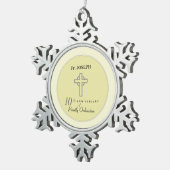 Personaliseer, 10e Jubileum van Priest in reliëf Tin Sneeuwvlok Ornament (Rechts)