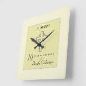 Personaliseer, 10e Jubileum van Priest in reliëf Vierkante Klok (Hoek)