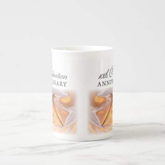 Personaliseer, 10e Jubileum voor bestellingen, Kru Porselein Kop (Voorkant)