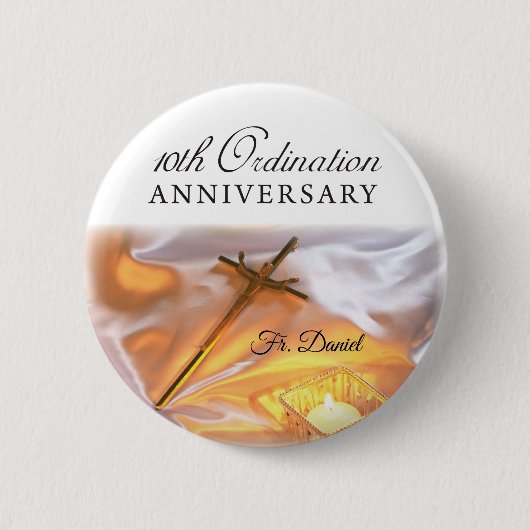 Personaliseer, 10e Jubileum voor bestellingen, Kru Ronde Button 5,7 Cm (Voorkant)