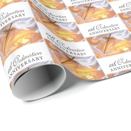 Personaliseer, 10e priesterwijdingviering, Kruis Cadeaupapier (Rol Hoek)