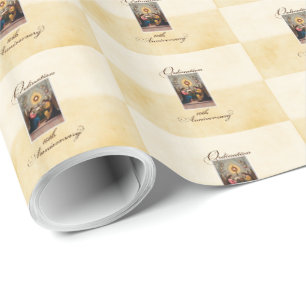 Personaliseer, 10e wijdingviering engelen cadeaupapier