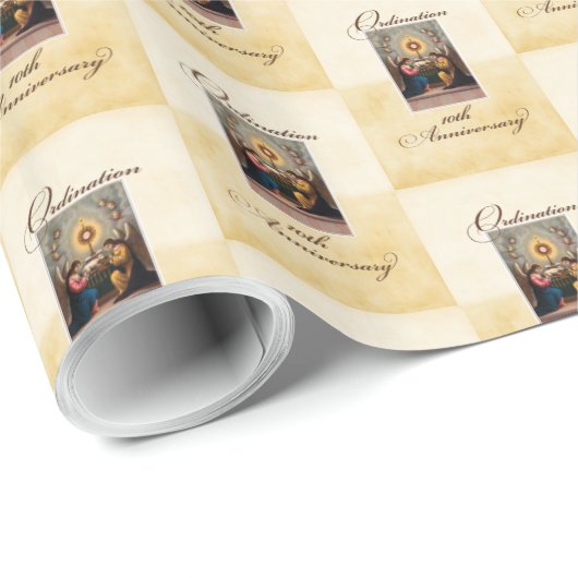 Personaliseer, 10th Ordination Jubileum Angels Cadeaupapier (Rol Hoek)