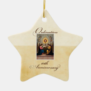 Personaliseer, 10th Ordination Jubileum Angels Keramisch Ornament
