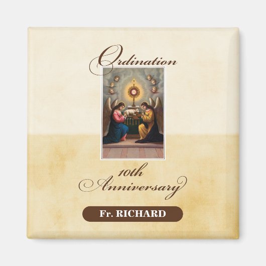 Personaliseer, 10th Ordination Jubileum Angels Magneet (Voorkant)