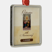 Personaliseer, 10th Ordination Jubileum Angels Metalen Ornament (Rechts)