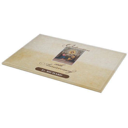 Personaliseer, 10th Ordination Jubileum Angels Snijplank (Hoek)