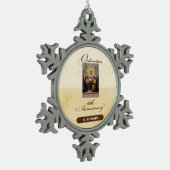 Personaliseer, 10th Ordination Jubileum Angels Tin Sneeuwvlok Ornament (Links)
