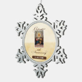 Personaliseer, 10th Ordination Jubileum Angels Tin Sneeuwvlok Ornament (Rechts)