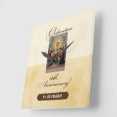 Personaliseer, 10th Ordination Jubileum Angels Vierkante Klok (Hoek)