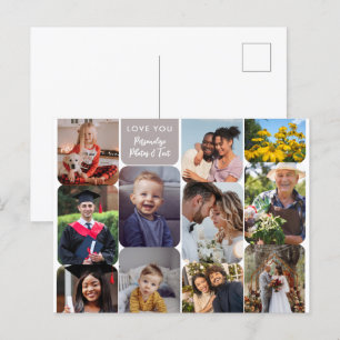 Personaliseer 11 foto's Modern Chic Elegante Liefd Briefkaart