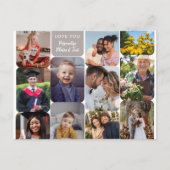 Personaliseer 11 foto's Modern Chic Elegante Liefd Briefkaart (Voorkant)