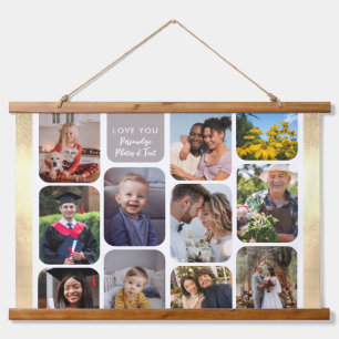 Personaliseer 11 foto's Modern Chic Elegante Liefd Hangend Wandkleed