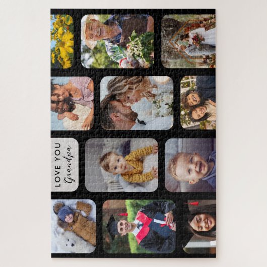 Personaliseer 11 foto's Modern Chic Lieve Opa Legpuzzel (Verticaal)