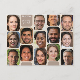 Personaliseer 14 foto's Klasse taupe Modern Onze t Briefkaart