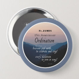 Personaliseer 15e jubileum wijding felicitaties ronde button 4,0 cm