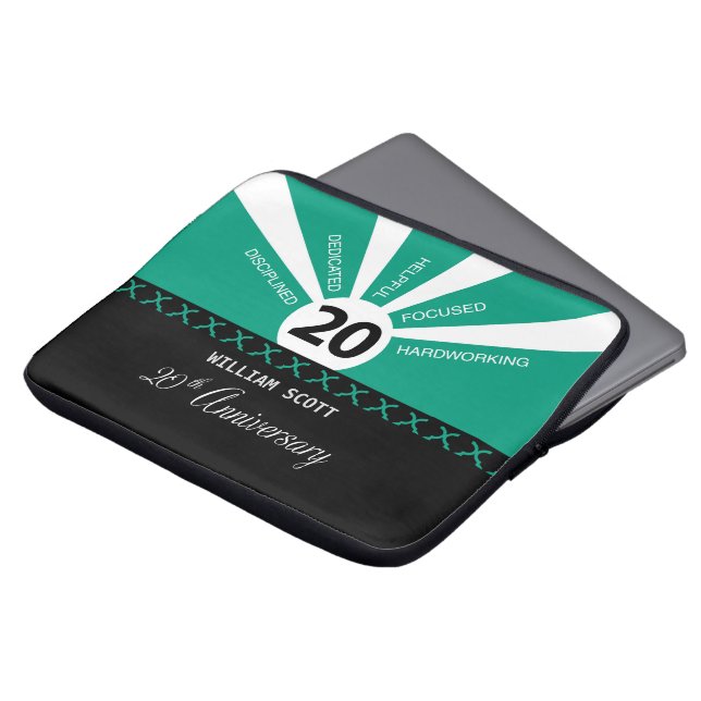 Personaliseer, 20e jaar Jubileum Bedrijfspersoneel Laptop Sleeve (Voorkant top)