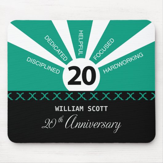 Personaliseer, 20e jaar Jubileum Bedrijfspersoneel Muismat (Voorkant)