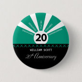 Personaliseer, 20e jaar Jubileum Bedrijfspersoneel Ronde Button 5,7 Cm (Voorkant)