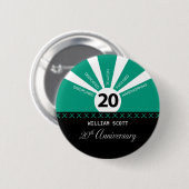 Personaliseer, 20e jaar Jubileum Bedrijfspersoneel Ronde Button 5,7 Cm (Voorkant /achterkant)
